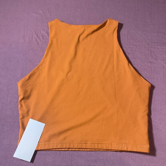 REORIA High Neck Cropped Tank Top in Burnt Orange - Size Large - Picture 6 of 6